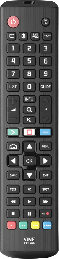 One For All URC4911 TV Replacement Remote for LG TVs - Black