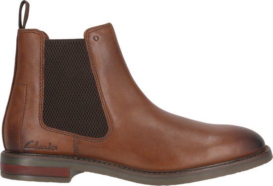 CLARKS Chelsea-Boots Jaxen Easy Heren Suède Bruin