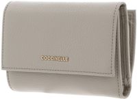 COCCINELLE Leren portemonnee Metallic Soft Wallet Grainy Leather Eucalipto groengrijs