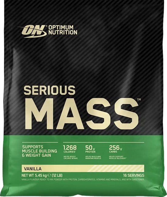 Optimum Nutrition Serious Mass - Vanilla - Mass Gainer - Weight Gainer - 5450g