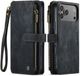 CaseMe C30 Hoesje Geschikt voor Apple iPhone 18 Pro | Wallet Zipper Book Case met Pasjeshouder | Zwart