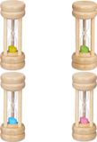 Relaxdays zandloper set - 4-delig - 4 looptijden - 10x4 cm - Glas - Lichtbruin/Transparant