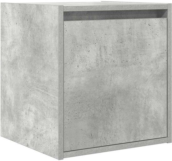 vidaXL Nachtkastje wandgemonteerd 38x34x40 cm betongrijs