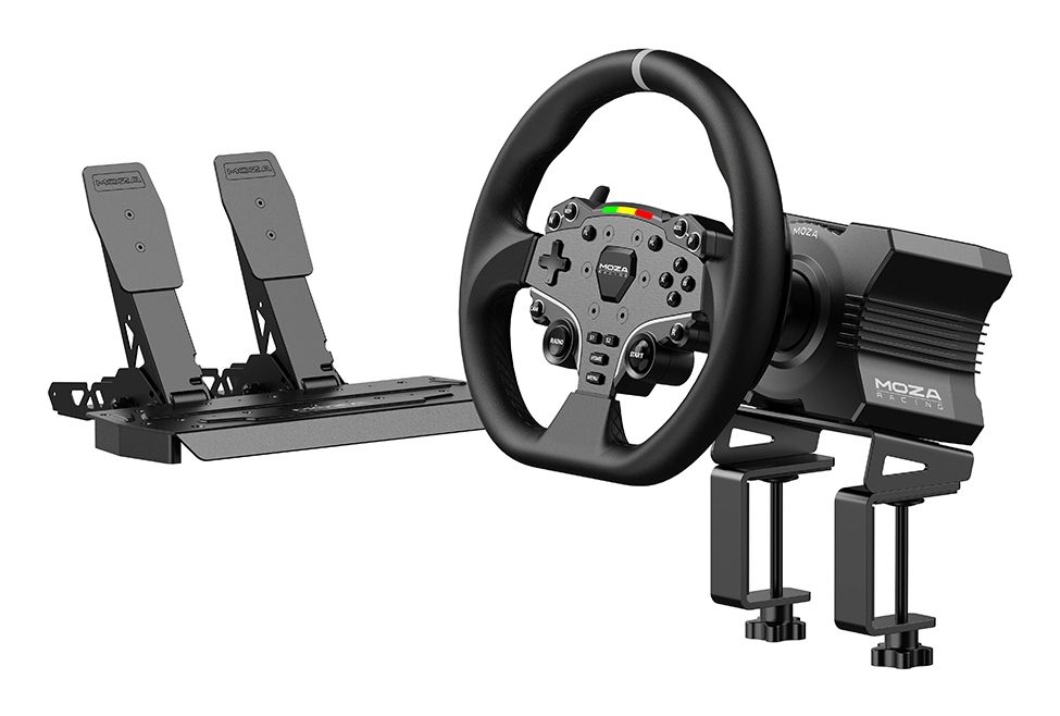 Moza Racing R5 Bundle - Steering Wheel + Pedals - Black