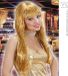 Finidi Glitterpruik goud met lang stijl haar