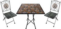 AXI Camilla 3-delige Mozaïek Bistroset Casa del Sol – Metalen frame met keramische tegel – Balkonset 2 stoelen en tafel