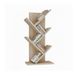 Baroni Home Ruimtebesparend boekenrek met 4 niveaus, verticaal boekenrek voor woonkamer, werkkamer en kinderkamer, 18 x 30 x 60 cm, naturel