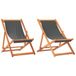 Fauteuils pliants, 2 pièces, tissu gris