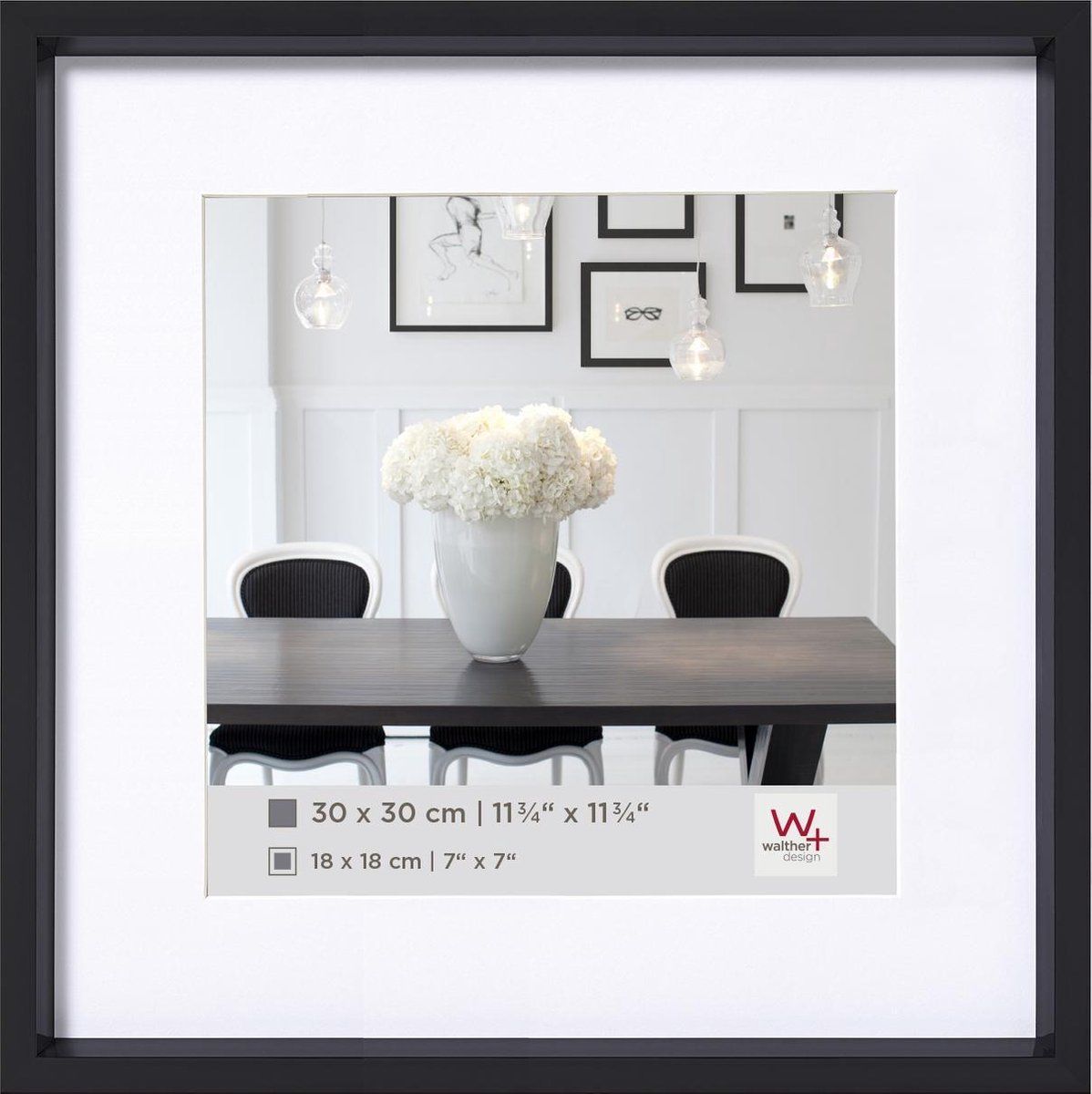 Walther Steel Style - Fotolijst - 30x30 cm - Zwart