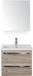 BES LED Seville Badmeubelset 60 cm - Craft Oak - Keramische Wastafel Wit Djazz met Spiegelkast