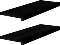vidaXL - Vensterbanken - 2 stuks - 70x25x2 cm - Massief Eikenhout - Bruin-Zwart
