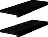 vidaXL - Vensterbanken - 2 stuks - 70x25x2 cm - Massief Eikenhout - Bruin-Zwart