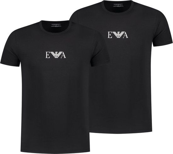 Emporio Armani - Heren Tee SS 2-Pack EA Basic Tee Black - Zwart - Maat S