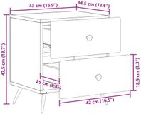 vidaXL Nachtkastje Grijs Sonoma Bewerkt Hout 43 x 34,5 x 47,5 cm