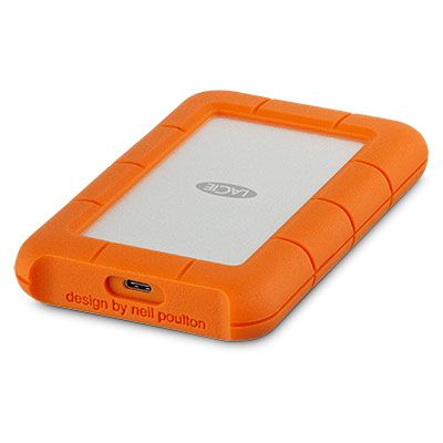 LaCie Rugged USB-C 4TB 2.5" External Hard Drive - Orange/Silver