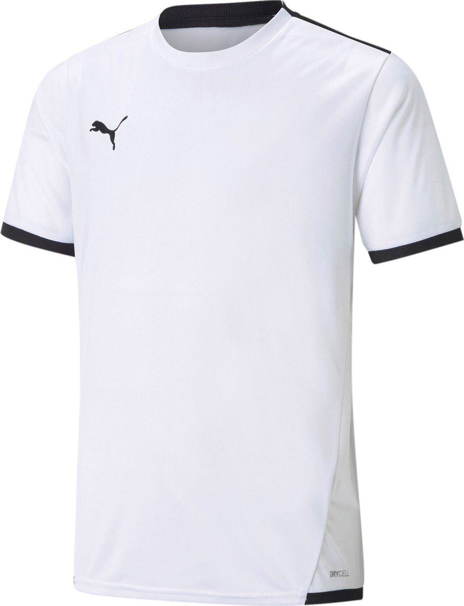 PUMA teamLIGA Sportshirt Unisex - Maat 152 - wit - zwart