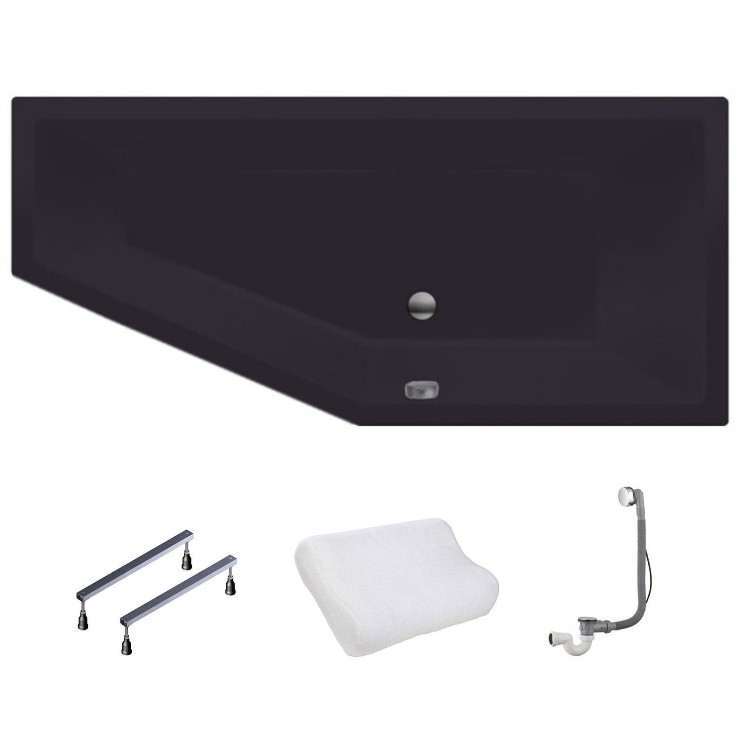 XENZ Society Compact Hoekbad Rechts 170x75 cm Mat Antraciet