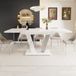 OKWISH Table de salle à manger extensible - Plateau aspect marbre - Blanc - 120-160x80x76 cm