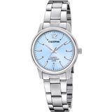 Calypso K5865/6 Polshorloge Dames Blauw Mineraalglas Staal Zilverkleurig Analoog Quartz