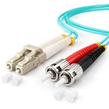 1aTTack.de 1x 1m OM3 LWL DX DUPLEX patchkabel LC/UPC - ST/UPC MM MULTIMODE - 50/125 µm LSZH aqua