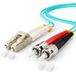 1aTTack.de 1x 1m OM3 LWL DX DUPLEX patchkabel LC/UPC - ST/UPC MM MULTIMODE - 50/125 µm LSZH aqua