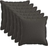 vidaXL - Kussensloop - 6 stuks - Donkergrijs - 30 x 30 cm