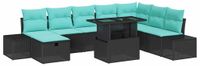 vidaXL Tuin Sofa Set 9 st Zwart poly rattan