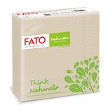 Fato - Milieuvriendelijke papieren wegwerpservetten, 50 stuks, 4 verpakkingen, 2 lagen, 33 x 33 cm, 100% gerecycled papier