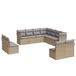 vidaXL 11-delige loungeset met kussens polyrattan beige