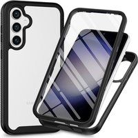 XEPTIO 360 graden volledige case voor Samsung Galaxy A35 5G Achterbescherming Voorkant zwart
