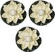 Merkloos 3x waterlelie met led-licht - wit - d13 cm - kunststof - drijvend - werkt op batterijen
