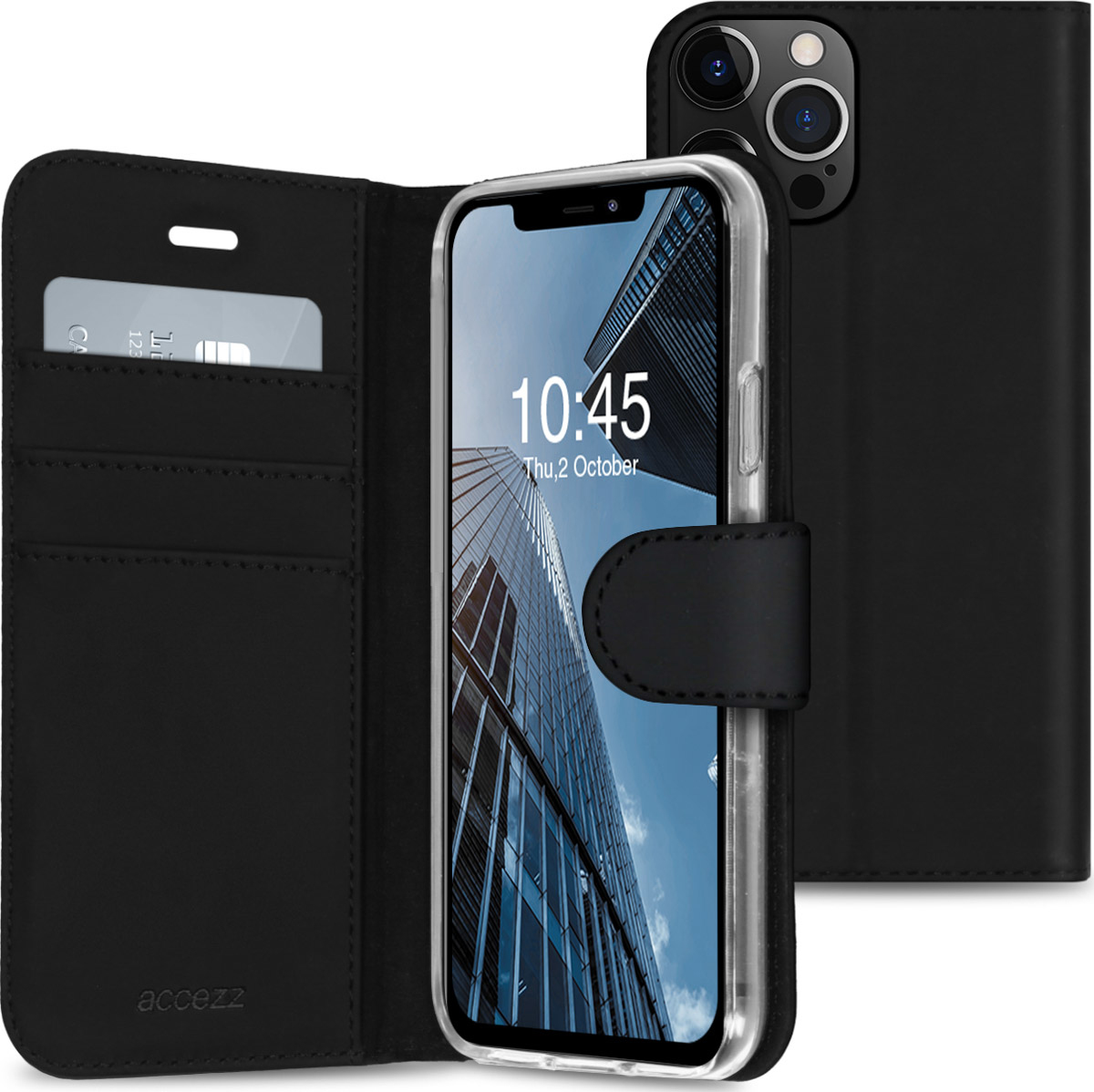 Accezz Wallet Softcase Bookcase iPhone 13 Pro - Zwart