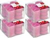 Trend Candles Geurtheelichtjes/Waxinelichtjes - 48x - Cranberry Geur - 4 Branduren - Transparante Cup