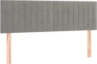 vidaXL Hoofdbord 144x5x78/88 cm fluweel lichtgrijs
