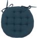 Atmosphera Tuinstoelkussen - donkerblauw - katoen - 38 x 38 x 6.5 cm - wicker zitkussen rond