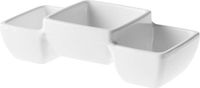 Merkloos / Sans marque Wegter Grootverbruik Bv Snackschaaltje - 2x stuks - 3-vaks - 14x6 cm - wit - melamine - serveerschaal