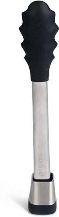Mastrad Keukentang - Rvs - Siliconen bekje - In houder - 28 cm - Zwart