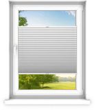 time4blinds - Plisségordijn zonder boren op maat - Plisségordijn - Bescherming tegen inkijk en zon - Eenvoudige montage - Plisségordijn - 60x200 cm - Zilver