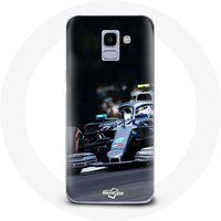 Maniacase Samsung Galaxy A6 2018 Hoesje Formule 1 Valtteri Bottas F1 Racing Driver Zwart