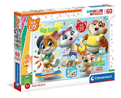 Clementoni 26063, 44 katten Supercolor puzzel voor kinderen - 60 stuks, leeftijd 5 jaar Plus