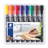 Staedtler Lumocolor 352 Wp8 Permanent Marker, 2 Mm, Opstelbare Box Met 8 Kleuren