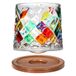 Uten Draaibaar ouderwets kristal whiskyglas, 275ml/10oz met houten onderzetter