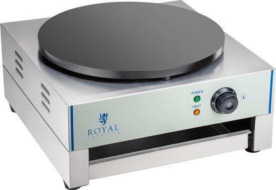 Royal Catering Crêpemaker - 40 cm - 3000W - Zilver