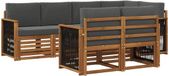 vidaXL Bank loungeset 7 places Acacia bois naturel et anthracite