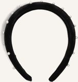 Notre-V Pearl Head Band Haaraccessoires Dames - Zwart - Satijn