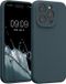 kwmobile hoesje geschikt voor Apple iPhone 15 Pro - TPU backcover met siliconen coating - Smartphone case in leisteen