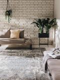 benuta Nest tapijt Artis - synthetische vezel - geschikt voor buiten - rechthoekig en in stijl: vintage - onderhoudsvriendelijk voor eetkamer, keuken, outdoor/terras, grijs, 120x180 cm