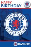 Rangers FC Happy Birthday-kaart met badge, Glasgow Rangers voetbalfankaart voor verjaardag
