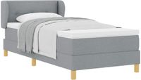 vidaXL Boxspringbed met hoofdeinde, Lichtgrijs, 90 x 190 cm, Stof