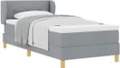 vidaXL Boxspringbed met hoofdeinde, Lichtgrijs, 90 x 190 cm, Stof